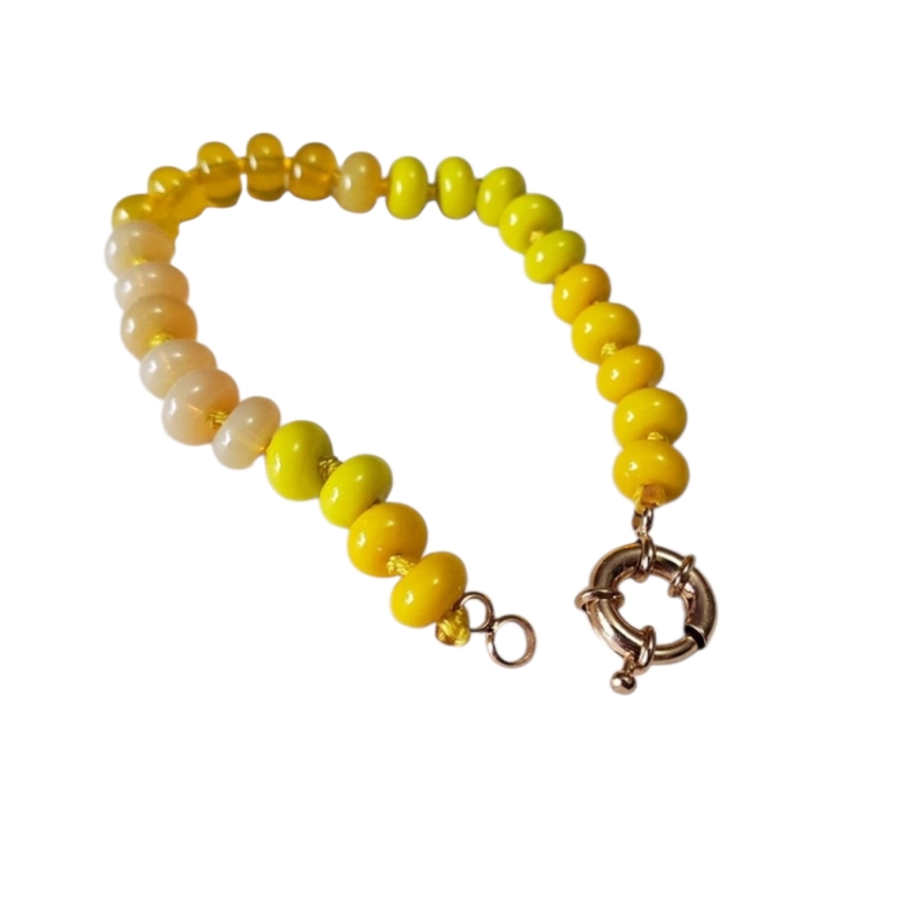 Natural stone bracelet multi Yellow tone